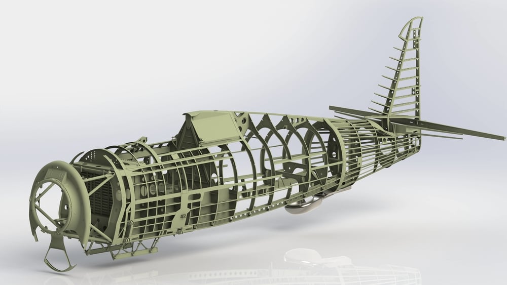 Cad drawing of fuselage structural members. Rob McCune is a big contributor to the whole process with his 3D work.