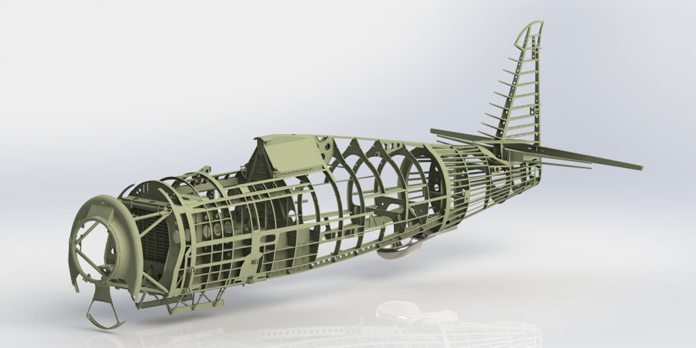 One of Rob McCune’s remarkable renderings helps us to understand the structural layout of the P-47 fuselage.