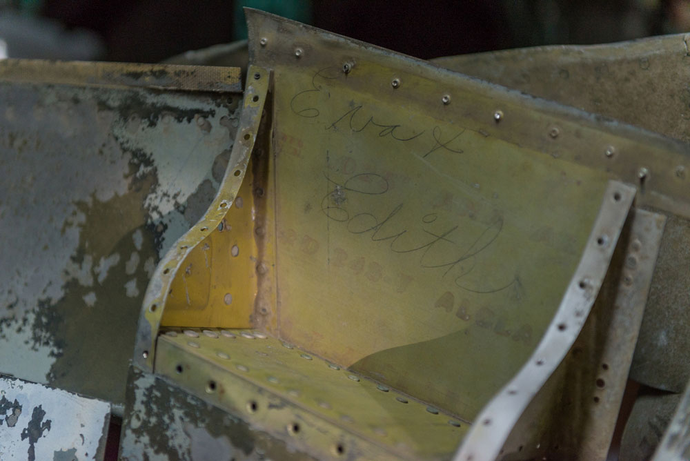 Grease pencil signatures inside the wing (photo: AirCorps Aviation)