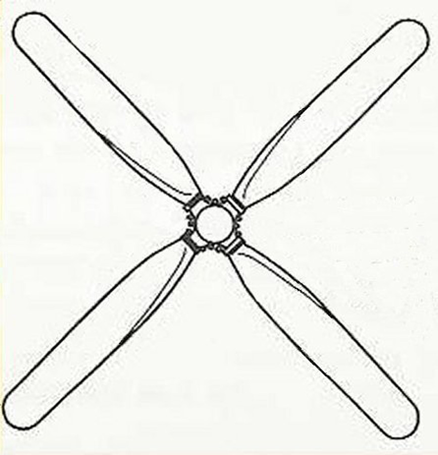 Drawing of a Hamilton Standard paddle blade prop